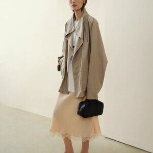 CHICJOC Women Batwing Sleeve Cropped Trench size 34